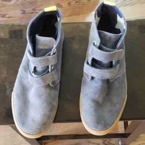 Mini Boden gray suede velcro high tops